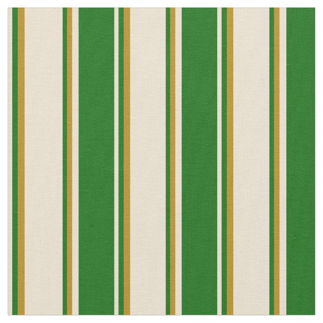 Tissu Beige, vert foncé et or foncé (Fermer)