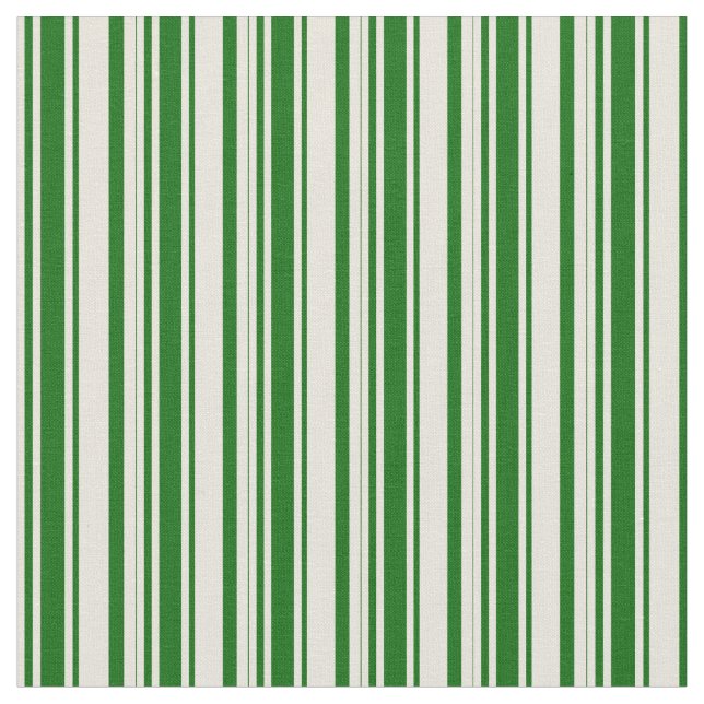 Tissu Beige & Vert foncé Motif des rayures (Fermer)