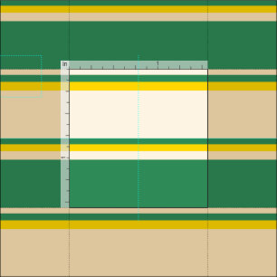 Tissu Beige, Vert mer et Motif rayé jaune