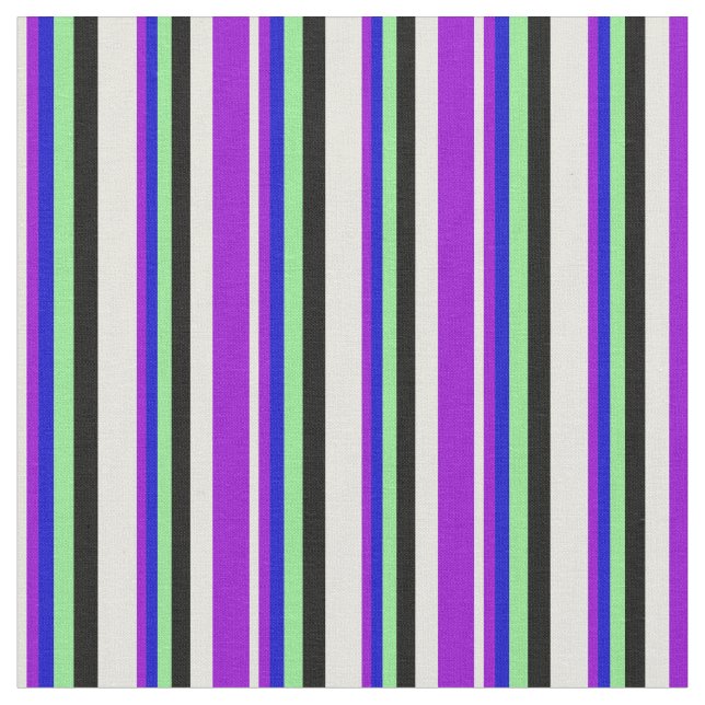 Tissu Beige, Violet foncé, Bleu, Vert clair et Noir (Fermer)