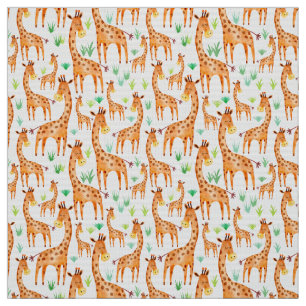 Tissu Belle Aquarelle Giraffe Animaux Enfants