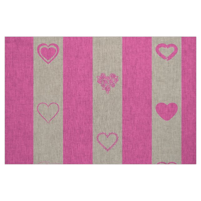 Tissu Belle Bande rose moderne Coeur (Fat Quarter)