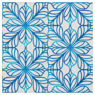 Tissu Belle et classique indigo bleu et blanc motif