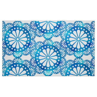 Tissu Belle et classique indigo bleu et blanc motif