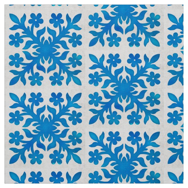 Tissu Belle et classique indigo bleu et blanc motif (Échantillon)