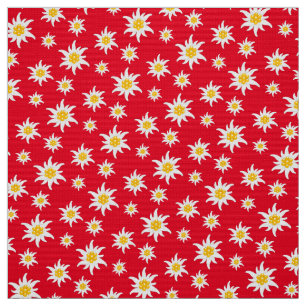 Tissu Belle étoffe avec un fan suisse de Edelweiss