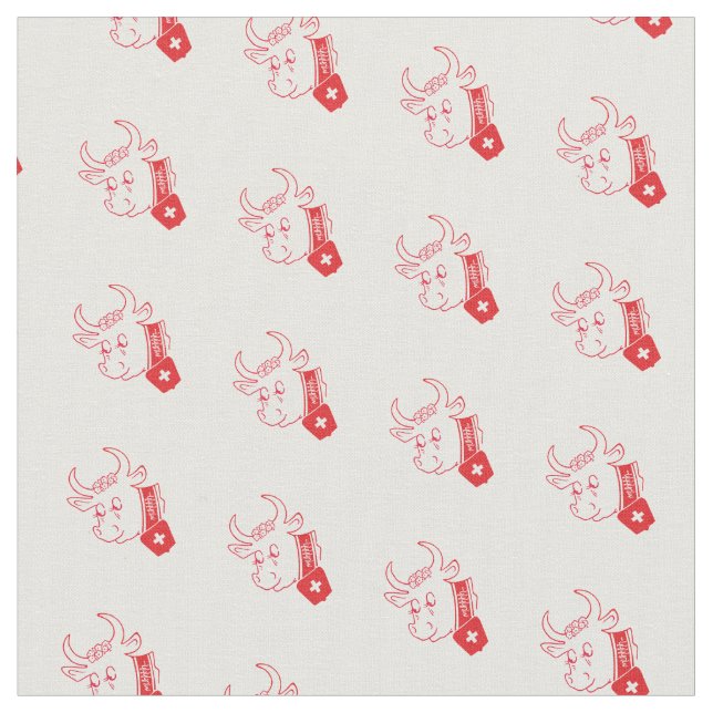 Tissu Belle étoffe avec une vache suisse (Fermer)