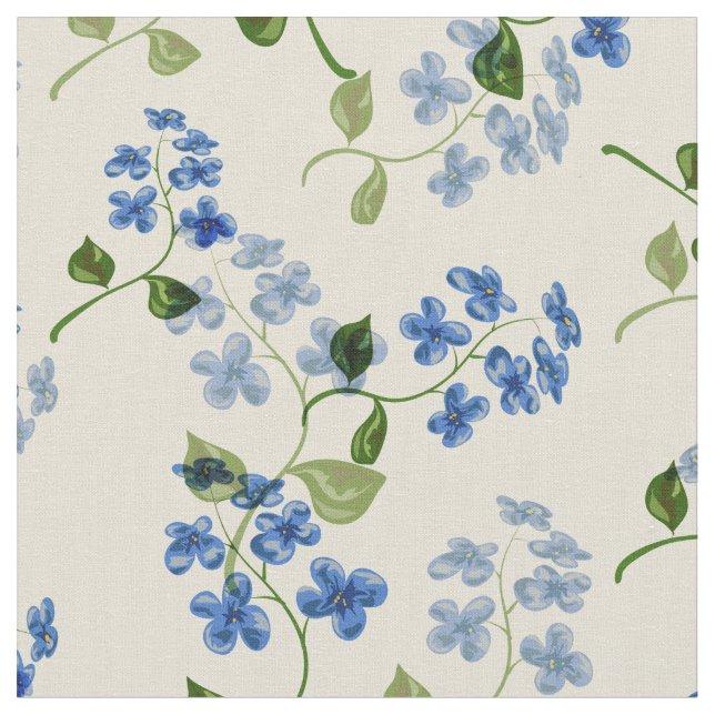 Tissu Belle florale sans couture motif oublier-me-pas bl (Fermer)