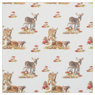 Tissu Belle Forêt Animale Automne Motif Art
