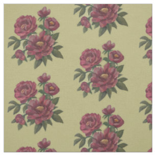 Tissu Belle gerbe florale peinte à la main