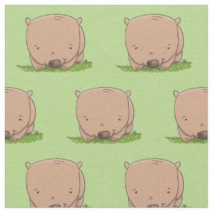 Tissu Belle illustration de dessin animé de bébé wombat