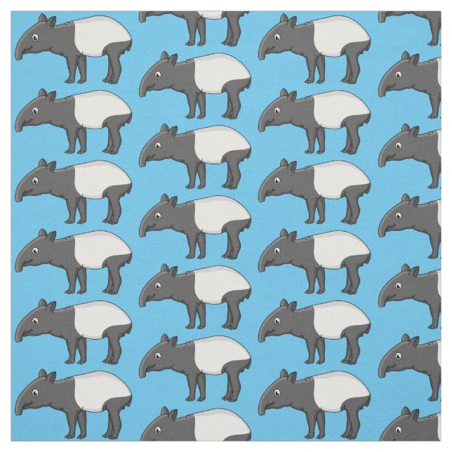 Tissu Belle illustration de tapir de dessin animé (Échantillon)