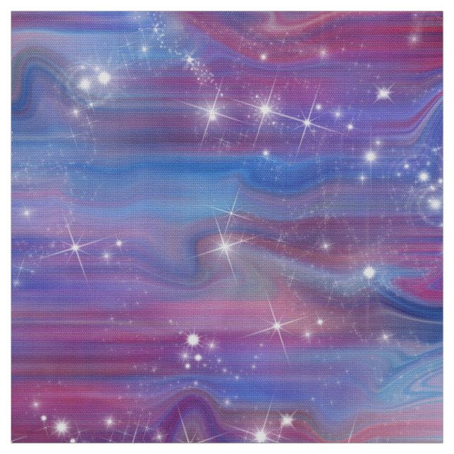 Tissu Belle image de ciel étoilé rose galaxie (Échantillon)
