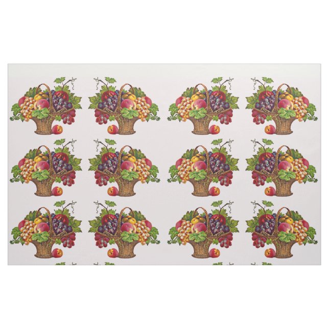 Tissu belle impression de panier de fruits victoriens (Fat Quarter)