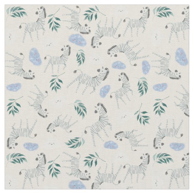 Tissu Belle mignonne safari pastel jungle zèbre rose (Fermer)