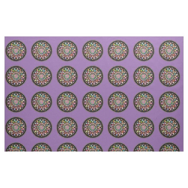 Tissu Belles mandalas sur arrière - plan violet (Fat Quarter)