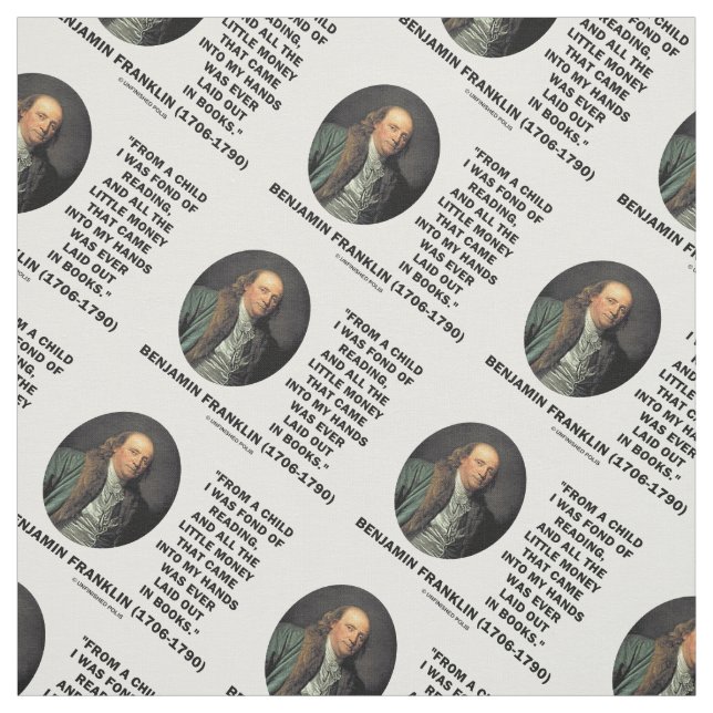 Tissu Benjamin Franklin Fond De Lecture Citation D'Argen (Échantillon)