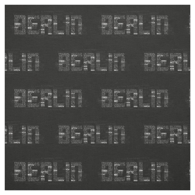Tissu Berliner Ortsteile Word Art, Berlin Quartiers (Échantillon)