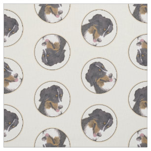 Tissu Bernese Mountain Dog Berner Peinture de mignons an