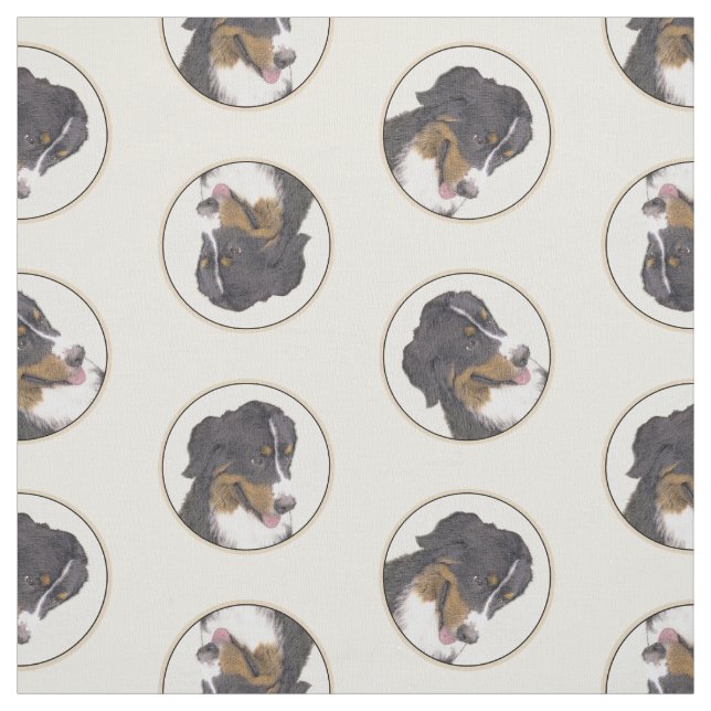 Tissu Bernese Mountain Dog Berner Peinture de mignons an (Échantillon)