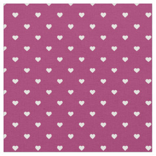 Tissu Berry Purple Polka Coeurs Dot