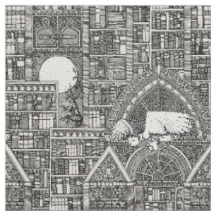 Tissu bibliothèque de minuit noir Fabric