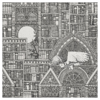 Tissu bibliothèque de minuit noir Fabric