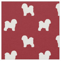 Bichon Frise Chien Silhouettes Motif Rouge et blan