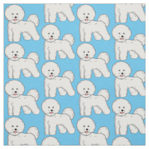 Tissu Bichon frise dog dessin animé