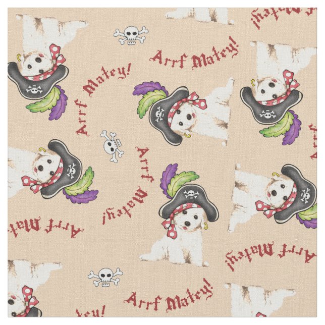 Tissu Bichon Frise Pirate (Fermer)