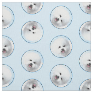 Tissu Bichon Frise Tenerife Peinture Blanc Cute Chien Ar
