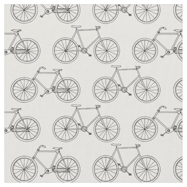 Tissu Bicyclettes illustrées Plan Motif de bicyclettes (Fermer)