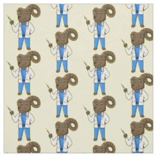 Tissu Bighorn sheep doctor cartoon illustration