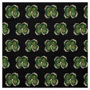 Tissu Bijou Shamrock Gold Saint Patrick avec perles