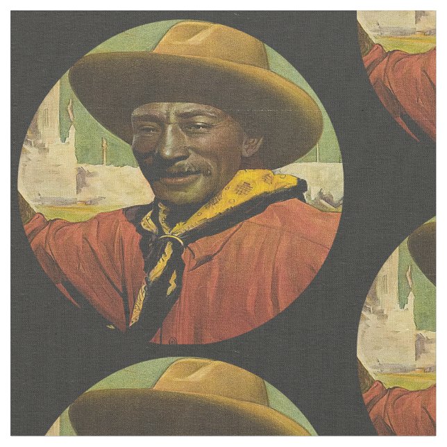 Tissu Bill Pickett Black Cowboy Fabric (Fermer)