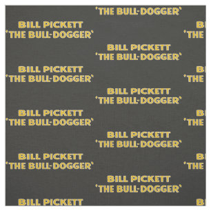 Tissu Bill Pickett Black Cowboy SteerWrestler Fabric 2