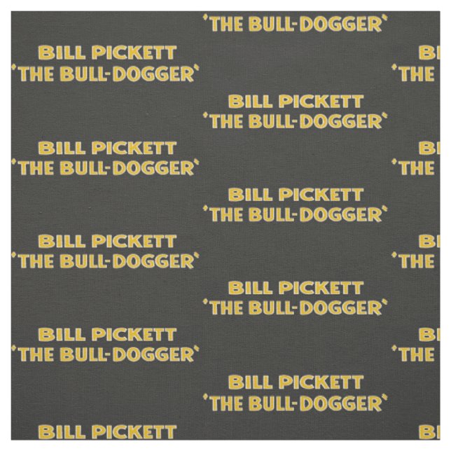 Tissu Bill Pickett Black Cowboy SteerWrestler Fabric 2 (Échantillon)