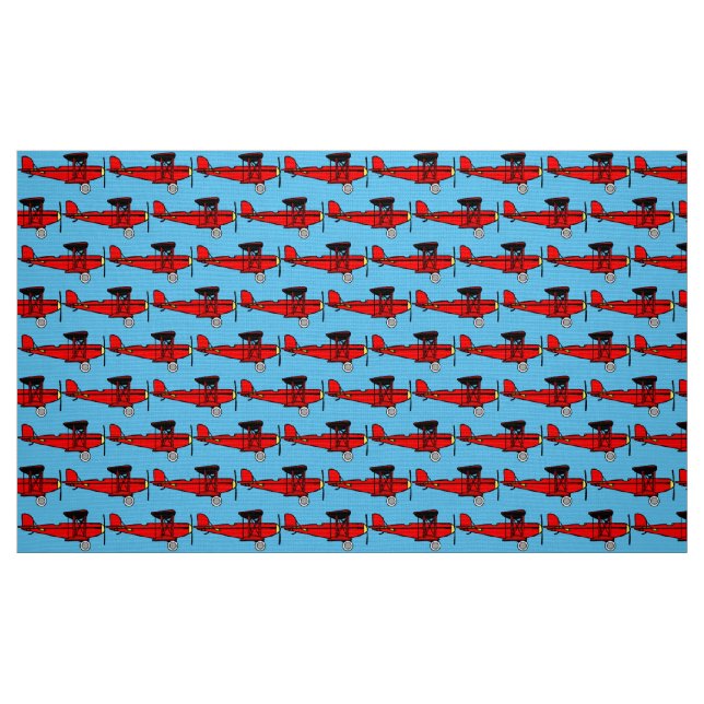 Tissu Biplane rouge (Fat Quarter)