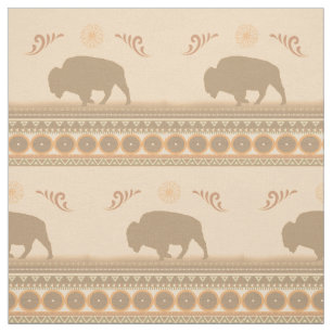 Tissu Bison tribal amorti