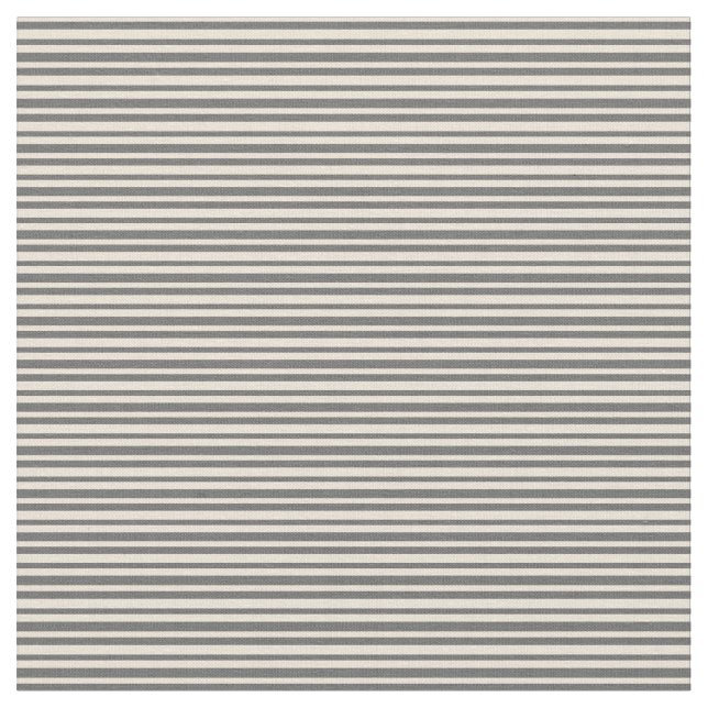 Tissu Bisque et Dim Grey Motif de Stripes (Fermer)