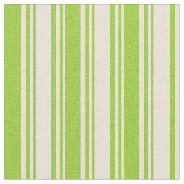 Tissu Bisque et Motif vert rayé (Fermer)