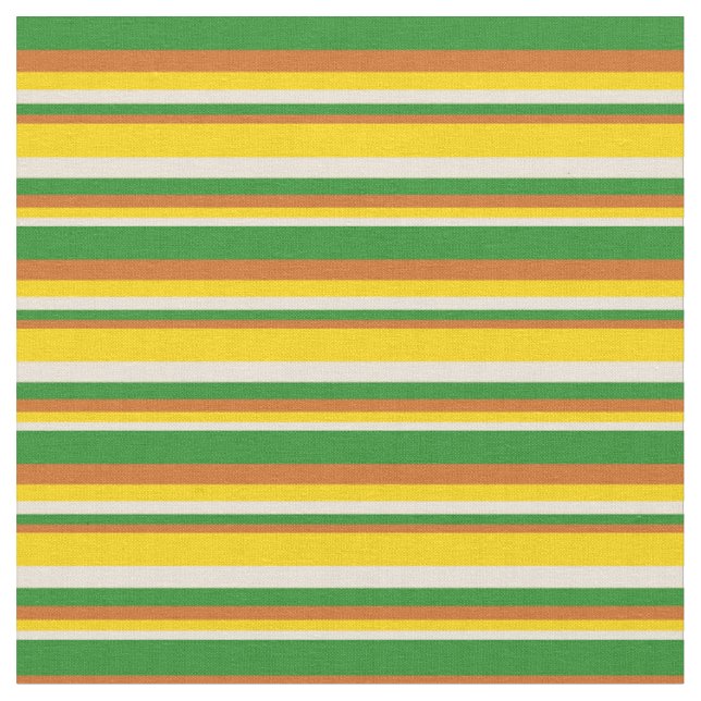 Tissu Bisque, Jaune, Chocolat & Forêt Grandes Pâtes Vert (Fermer)