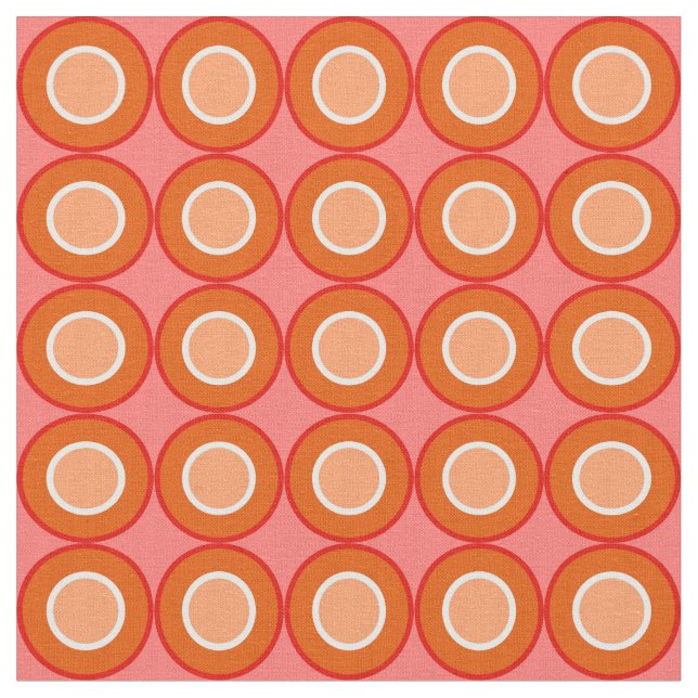 Tissu Bitétiser les beignes rouges orange avec remplissa (Fermer)