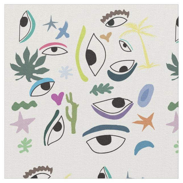 Tissu Bizarre Eyes Art Moderne  (Fermer)