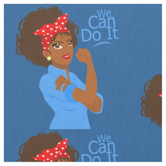 Tissu black african rosie le riveter on peut le faire (Fermer)