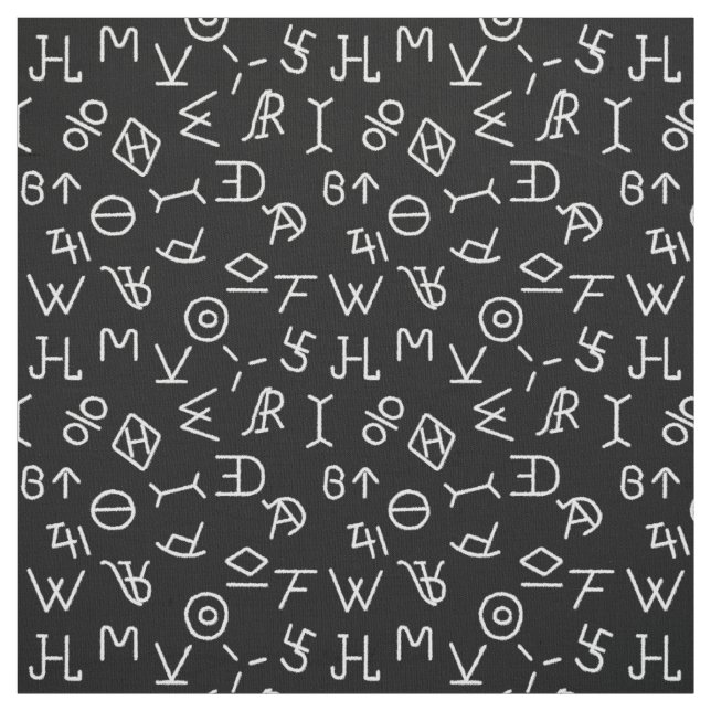 Tissu Black and White Cattle Brands Fabric (Échantillon)