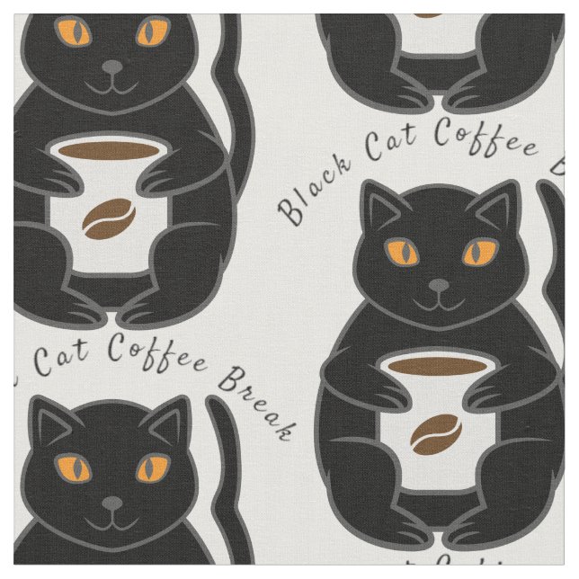 Tissu Black Cat Coffee Break Thunder_Cove (Fermer)