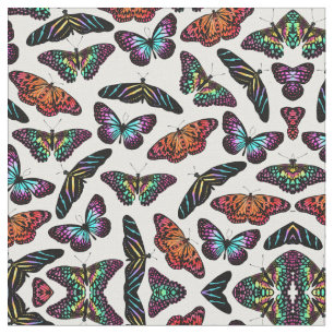 Tissu Black Colorful Butterflies