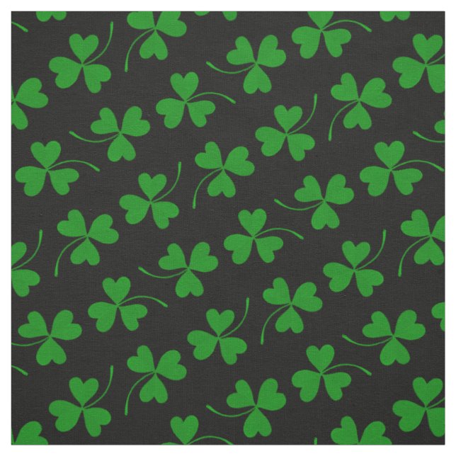 Tissu Black & Green St Patrick's Day Shamrock Motif (Échantillon)