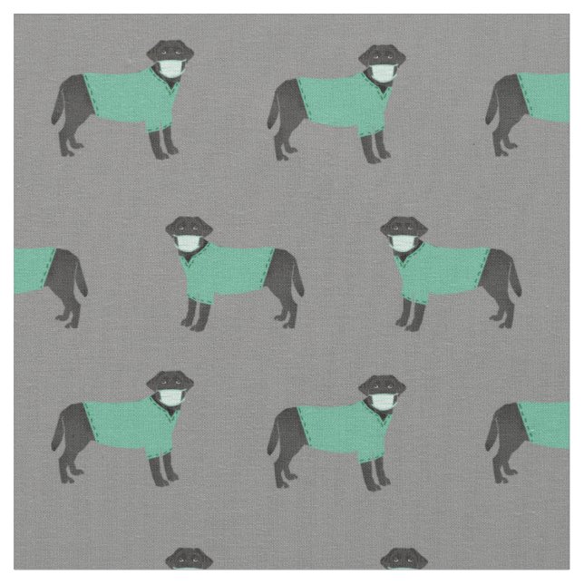 Tissu Black Labrador en gris maquis (Fermer)